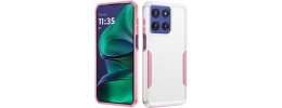 For Moto G Stylus 5G 2025 Beautiful Diamond Metallic Design Metal Chrome Edged Hybrid - Rose Gold
