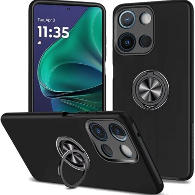 For Moto G Stylus 5G 2025 CHIEF Oil Painted Magnetic Ring Stand Hybrid Case Cover - Black