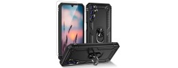 For Moto G Stylus 5G 2026/2025 Fearless Tough HQ Metallic Hybrid with Camera Ring Stand [Magnetic Circle] Case - Black