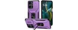 For Moto G Stylus 5G 2026/2025 Fearless Tough HQ Metallic Hybrid with Camera Ring Stand [Magnetic Circle] Case - Dark Purple