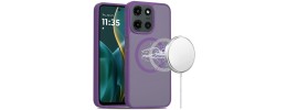 For Moto G Stylus 5G 2026/2025 [Magnetic Circle] Smooth Safe Matte Feel Hybrid Case - Dark Purple