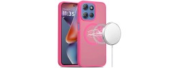 For Moto G Stylus 5G 2026/2025 [Magnetic Circle] Smooth Safe Matte Feel Hybrid Case - Hot Pink