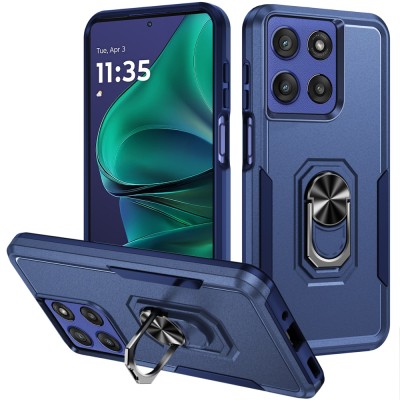 For Moto G Stylus 5G 2026/2025 Magnetic Matching Ring Stand Full Rotation Matte Hybrid - Blue