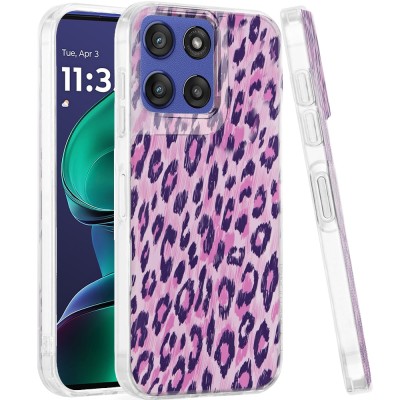 For Moto G Stylus 5G 2026/2025 Resin Epoxy Design Diamond Metal Edged Hybrid Case - G