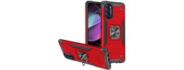 For Moto G 5G 2022 Multi-Functional Card Magnetic Ring Stand Hybrid Camera Case Cover - Red