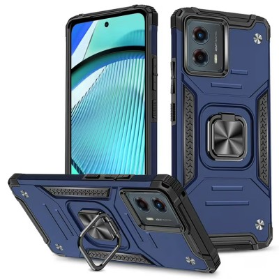 For Moto G 5G 2022 Robust Magnetic Kickstand Hybrid Case Cover - Blue
