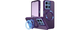 For Motorola Moto G Power 5G 2025 Loop Hybrid with [Magnetic  Ring Circle] 360 degrees Rotational Kickstand Case Cover - Light  Purple