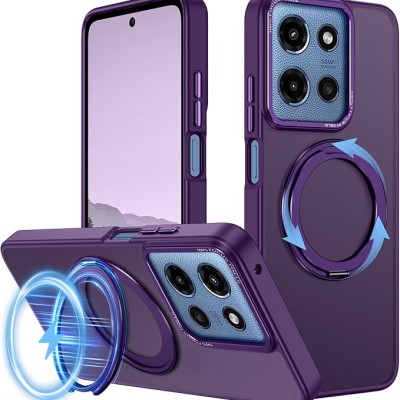 For Motorola Moto G Power 5G 2025 Loop Hybrid with [Magnetic  Ring Circle] 360 degrees Rotational Kickstand Case Cover - Light  Purple