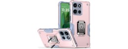 For Motorola Moto G Power 5G 2025 OPTIMUM Magnetic Ring  Stand Hybrid Case Cover - Rose Gold