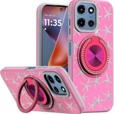 For Motorola Moto G 5G 2025 Metal Diamond CD Pattern Design  Matte Finished Hybrid with Rotational Ring [Car Mount Friendly]  Case - 1