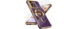 For Motorola Moto G Power 5G 2025 Beautiful Diamond Metallic  Design Metal Chrome Edged Hybrid - Purple