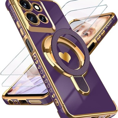 For Motorola Moto G Power 5G 2025 Beautiful Diamond Metallic  Design Metal Chrome Edged Hybrid - Purple