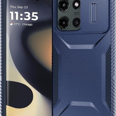 For Motorola Edge 2025 Ultimate U Design Hybrid with Camera Window Covering - Dark Blue