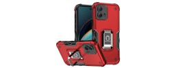 For Motorola Edge 2025 CHIEF Oil Painted Magnetic Ring Stand  Hybrid Case Cover - Red