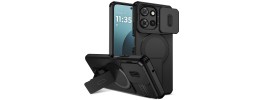 For Motorola Edge 2025 [Magnetic Circle] Smooth Safe Matte Feel Hybrid Case - Black
