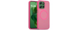 For Motorola Edge 2025 [Magnetic Circle] Smooth Safe Matte Feel Hybrid Case - Hot Pink