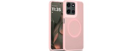 For Motorola Edge 2025 [Magnetic Circle] Smooth Safe Matte Feel Hybrid Case - Light Pink