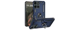 For Motorola Edge 2025 Metal Diamond CD Pattern Design Matte Finished Hybrid with Rotational Ring [Car Mount Friendly] Case - Hearts