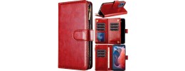 For Motorola Moto G Play 2024 Wallet ID Card Holder Case Cover - Red