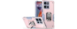 For Motorola Moto G 5G 2025 OPTIMUM Magnetic Ring Stand Hybrid Case Cover - Rose Gold