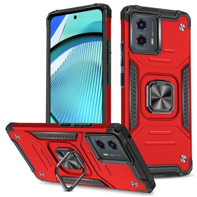 For Motorola Moto G Power 5g 2024 Robust Magnetic Kickstand Hybrid Case Cover - Red