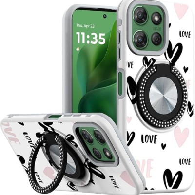 For Motorola Moto G Power 5G 2025 Metal Diamond CD Pattern  Design Matte Finished Hybrid with Rotational Ring [Car Mount  Friendly] Case - 2