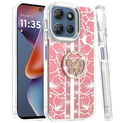 For Motorola Moto G 5G 2025 Bling Hybrid Case Cover - H