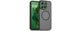 For Motorola Moto G 5G 2025 Matte Finish Simplified Magnetic Ring With Stand Hybrid Case - Gray