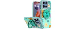 For Motorola Moto G 5G 2025 Metal Diamond CD Pattern Design Matte Finished Hybrid with Rotational Ring [Car Mount Friendly] Case - 2