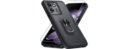 For Motorola Moto G 5G 2025 Sturdy Bracket Kickstand Magnetic Hybrid - Black