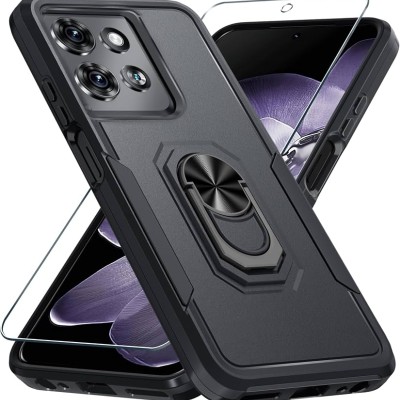 For Motorola Moto G 5G 2025 Sturdy Bracket Kickstand Magnetic Hybrid - Black