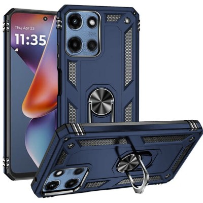 For Motorola Moto G 5G 2025 Sturdy Bracket Kickstand Magnetic Hybrid - Blue