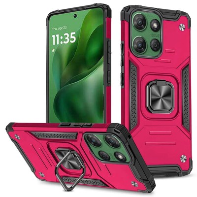 For Motorola Moto G 5G 2025 Sturdy Bracket Kickstand Magnetic Hybrid - Pink