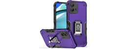 For Motorola Moto G Power 5g 2024 OPTIMUM Magnetic Ring Stand Hybrid Case Cover - Dark Purple