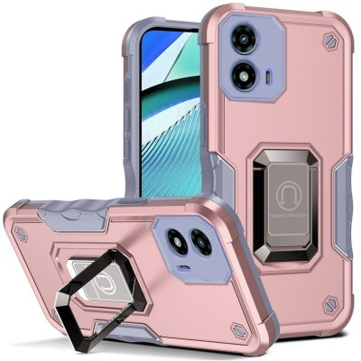 For Motorola Moto G Play 2024 OPTIMUM Magnetic Ring Stand Hybrid Case Cover - Rose Gold