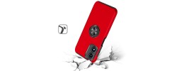 For Motorola Moto G Play 2024 CHIEF Oil Painted Magnetic Ring Stand Hybrid Case Cover - Red