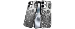 For Motorola Moto G Stylus 5G (2025) Shimmer Glitter Floral Design Thick TPU Case Cover - Black