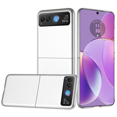 For Motorola Razr 2024 Flip Snap On Premium Matte Finish Case Cover - Silver