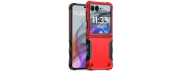 For Motorola Razr 2024 METKASE Noble lined shockproof dual layer hybrid in Slide-Out Package - Red/Black