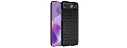 For Motorola Razr 2024 PU Vegan Leather Premium Hard Snap On Case Cover - Black