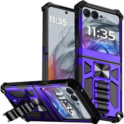 For Motorola Razr 2025 2024 Machine Design Hybrid with Kickstand - Dark Blue