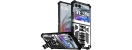 For Motorola Razr 2025 2024 Machine Design Hybrid with Kickstand - Silver