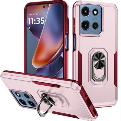 For Motorola Moto G 5G 2025 Tough Hybrid With Ring Stand Case - Teal/Pink