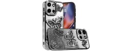 For Motorola Moto G 5G 2025 Butterfly Freedom Shimmer Glitter Thick TPU Case Cover - Black