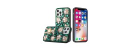 For iPhone 12 Pro Max 6.7 Full Diamond with Ornaments Case Cover - Green Panda Floral