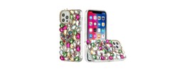 For Apple iPhone 11 (XI6.1) Full Diamond with Ornaments Case Cover - Pearl Flowers with Perfume Green