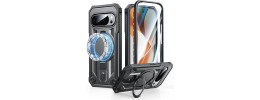 For Pixel 10 Pro XL Well Protective Magentic Ring Stand Camera  Protective Cover Case - Black