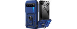 For Pixel 10 Pro XL Well Protective Magentic Ring Stand Camera  Protective Cover Case - Blue