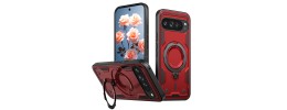 For Pixel 10 Pro XL Well Protective Magentic Ring Stand Camera  Protective Cover Case - Red
