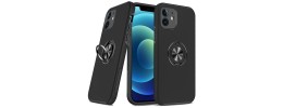 For iPhone 12 & iPhone 12 Pro CHIEF Oil Painted Magnetic Ring  Stand Hybrid - Black